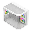 VIDA EDGE MINI MATX ARGB WHITE CASE, Cube, PC, White, micro ATX, ITX, Steel, Acrylonitrile butadiene styrene (ABS), Tempered glass, Gaming Image