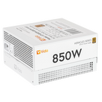 VIDA 850W Heracles White ATX 3.1 Gaming PSU, 80+ Bronze, 140mm Ultra-Quiet FDM Fan, Flat White Cables, PCIe 5.1, Power Lead Not Included, 850 W, 115 - 240 V, 50/60 Hz, 10-8 A, Active, 14 A