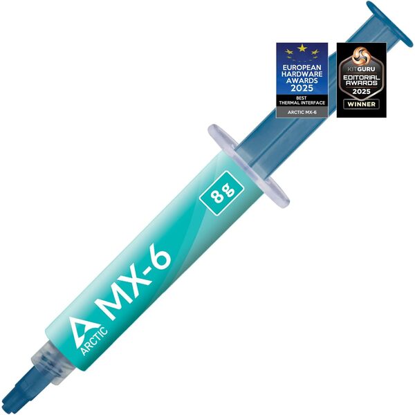 Arctic Cooling ARCTIC MX-6 (8g) - Ultimate Performance Thermal Paste for CPU, consoles, graphics cards, laptops, very high thermal conductivity, long durability, non-conductive, non-capacitive