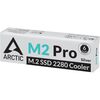 Arctic Cooling ARCTIC M2 Pro - Heatsink cooler for M.2 2280 SSD, with ARCTIC TP-3 thermal pads, compatible with PC & PS5, for dual and single-sided SSDs - Silver Image