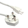 Generic 2Mtr UK C5 Mains Lead Clover Leaf - White Image