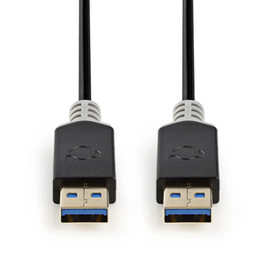 NEDIS Nedis  | USB Cable | USB 3.2 Gen 1 | USB-A Male | USB-A Male | 5 Gbps | Gold Plated | 2.00 m | Round | PVC | Anthracite | Box