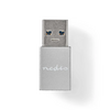NEDIS  USB-A Adapter | USB 3.2 Gen 1 | USB-A Male | USB-C™ Female | 5 Gbps | Round | Nickel Plated | Silver | Cover Box Image