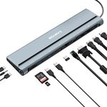 CANYON  14in1 USB-C Space Grey, 2x HDMI,1x DP, 1x RJ45, 1x VGA, USB C, USB A, AUDIO