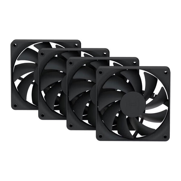 HYTE FA12 120mm PWM Case Fan 4 Pack - Pitch Black