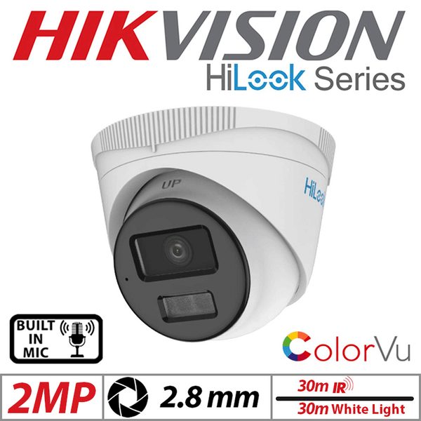 HiLook By Hikvision 5MP HIKVISION HILOOK DOME IP POE COLORVU OUTDOOR CCTV CAMERA 2.8MM WHITE