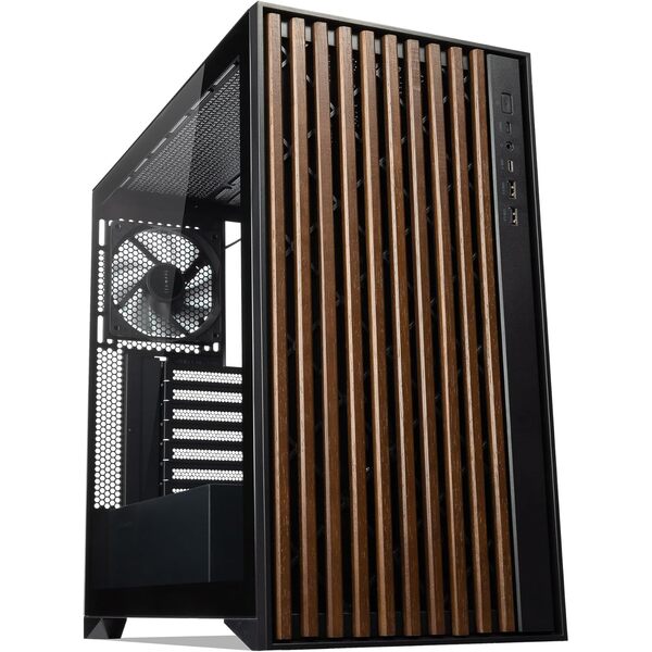 Tecware Timber ATX PC Case, High Airflow Mid Tower with Wood Front Panel, ATX/mATX/ITX – Black