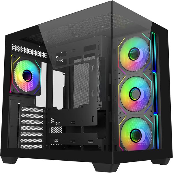 Coolermaster Cooler Master Elite 681 Black Computer Case 4 Pre-Installed Reverse ARGB Fans