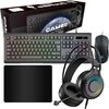 VIDA GAMER BLK 4IN1 USB KB MS HS KIT Keyboard Mouse Included Gaming QWERTY UK English Black Image