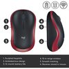 Logitech M185 Wireless Notebook Mouse, USB, Red Image
