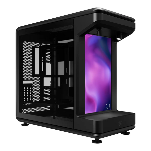 Coolermaster Cooler Master MasterFrame 360 Stage LCD ATX Mid-Tower Showcase PC Case with 15.6`` LCD Display – Black