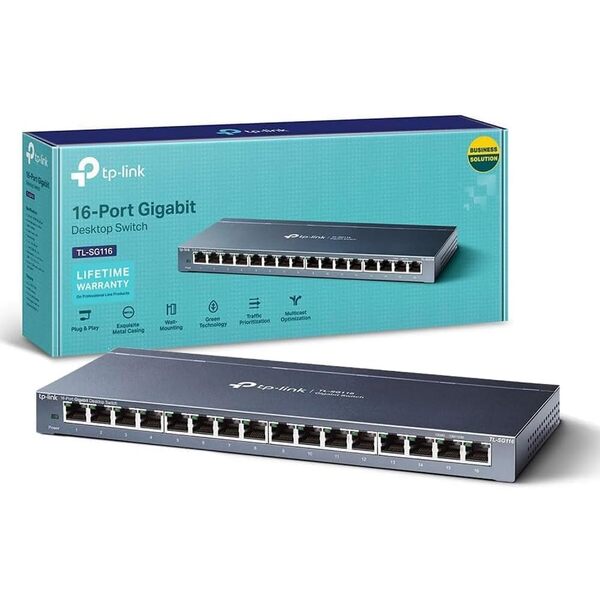 TP-LINK 16-Port Metal Gigabit Desktop Network Switch