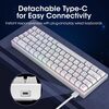 KOORUI 60% Wired Mechanical Gaming Keyboard, 69 Keys, Red Switch, White Image