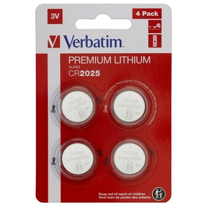 Verbatim Verbatim CR2025 Battery Lithium 3V 4 Pack