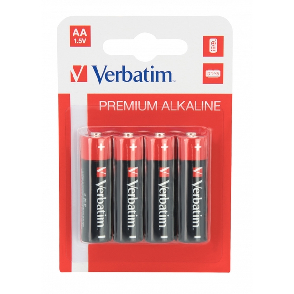 Verbatim AA Battery Alkaline 4 Pack (Hangcard)