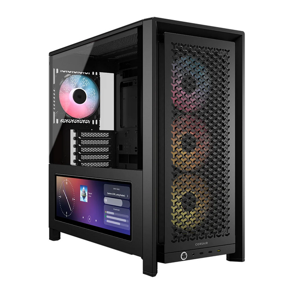 Corsair FRAME 4000D LCD RS ARGB Black Tempered Glass Mid Tower ATX PC Case with 14.5`` XENEON EDGE