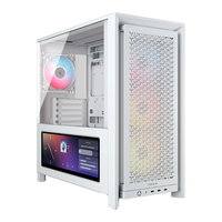 CORSAIR FRAME 4000D LCD RS ARGB White Tempered Glass Mid Tower ATX PC Case with 14.5`` XENEON EDGE
