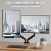 BONTEC Dual Monitor Stand, Adjustable Gas Spring Arms Monitor Desk Mount for 13-32 Inch Screens, VESA 75 & 100mm, 9KG Max Load, C Clamp, Grommet Base, Tilt, Swivel, 360° Rotation, Ergonomic Design Image