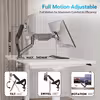 BONTEC Dual Monitor Stand, Adjustable Gas Spring Arms Monitor Desk Mount for 13-32 Inch Screens, VESA 75 & 100mm, 9KG Max Load, C Clamp, Grommet Base, Tilt, Swivel, 360° Rotation, Ergonomic Design Image