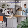 BONTEC Dual Monitor Stand, Adjustable Gas Spring Arms Monitor Desk Mount for 13-32 Inch Screens, VESA 75 & 100mm, 9KG Max Load, C Clamp, Grommet Base, Tilt, Swivel, 360° Rotation, Ergonomic Design Image