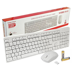 BUILDERS CHOICE Builders Choice Wireless Keyboard mouse in White combo