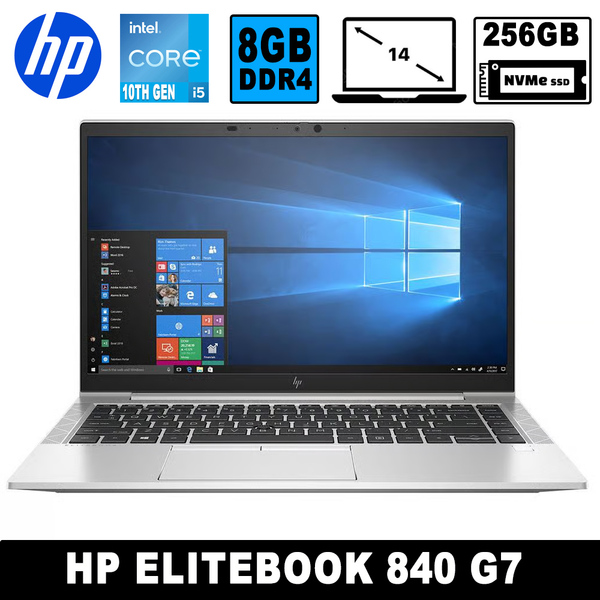 HP Refurbished HP Elitebook 840 G7 14 INCH, i5 10th Gen, 8GB Ram, 256GB nvme, Windows 11 Professional, 6 Month Warranty