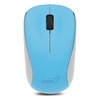Genius Wireless Mouse, 2.4 GHz with USB Pico Receiver, Adjustable DPI levels up to 1200 DPI, 3 Button with Scroll Wheel, Ambidextrous Design, Blue Image