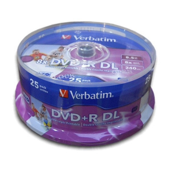 Verbatim  DVD+R 8x DUAL Layer Printable (25 Pack)