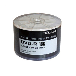 Traxdata Traxdata 8x DVD-R White Full Face Ritek Printable (50 pack) Cellowrapped