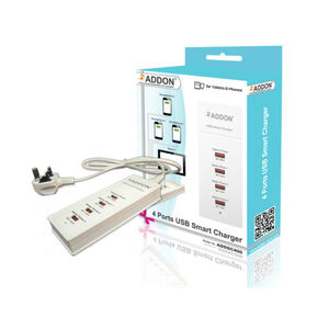 Addon Addon  4 Ports USB Smart Charger with UK Power Adapter