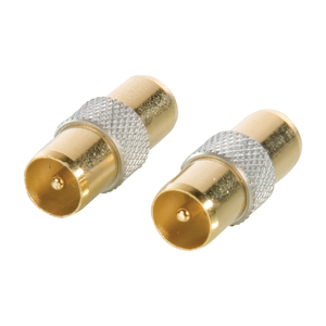 HQ HQ  Coax coupler male - male - 24K gold plated coupler