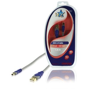 HQ HQ  1.8Mtr Usb2 Cable A Plug - USB Mini 5Pin