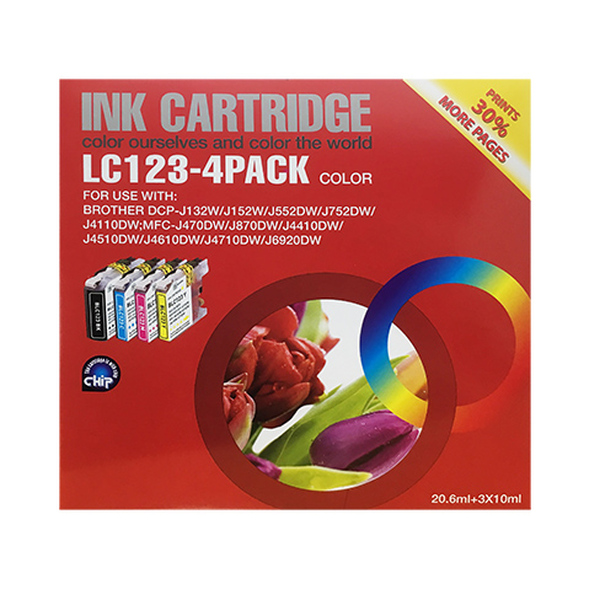 Compatible Inks  Compatible Brother Ink Cartridge Set of 4 LC123XL / LC125