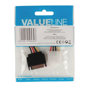 Value Line Value Line  Internal Power Cable SATA 15-Pin Male - Molex Female 0.15 m