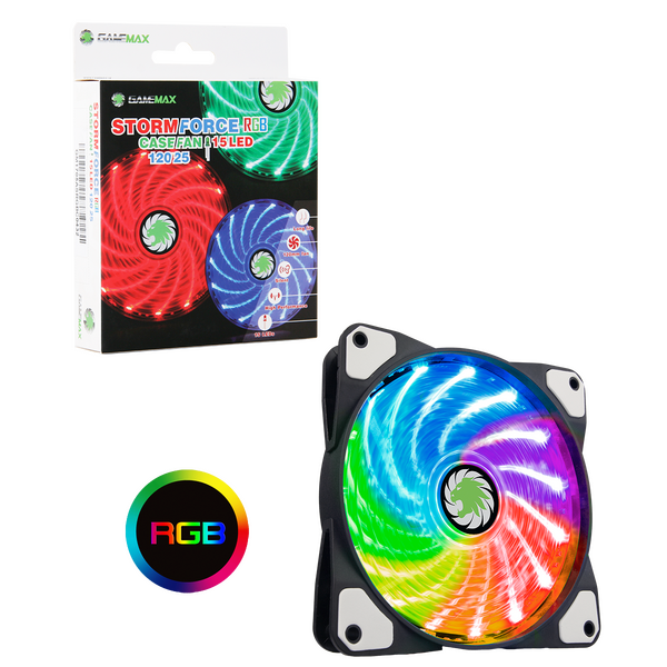 GameMax Game Max  Game Max Storm Force RGB Ring Fan 16.8 Million Colours 4pin RGB Connection