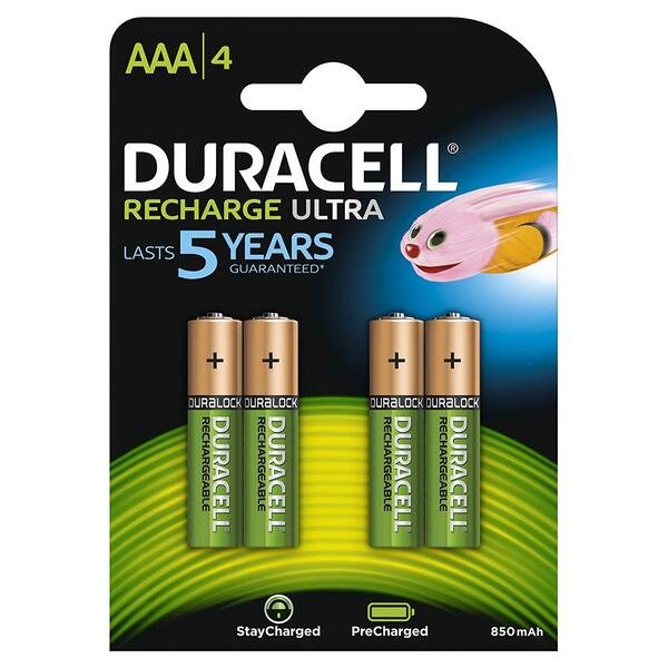 Duracell Ultra Rechargeable AAA 900mAh - 4 Pack