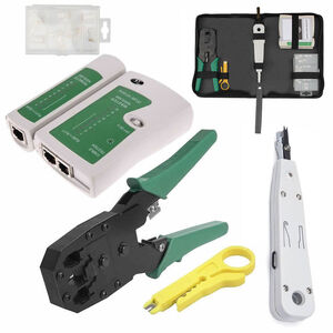 Generic RJ45 Ethernet Network Cable Tester Crimping Crimper Stripper Cutter Tool Kit Set - Special Offer