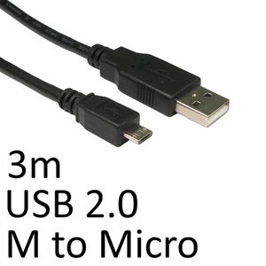 Generic Generic  3 Meter USB 2.0 USB A male - USB micro B male cable 3.00 m