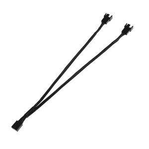 Generic Generic  4 pin PWM Fan Cable 1 to 2 way Splitter Black Sleeved Extension Cab