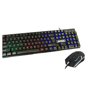 JEDEL JEDEL  LED Colour Changing Gaming Keyboard and Mouse - BLACK