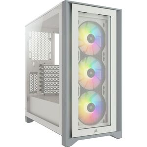 Corsair Corsair CC-9011205-WW iCUE 4000X RGB White Mid Tower Gaming Case - White USB 3.0 - EX DISPLAY REDUCED