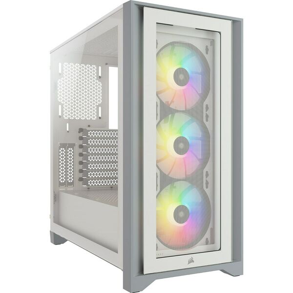 Corsair CC-9011205-WW iCUE 4000X RGB White Mid Tower Gaming Case - White USB 3.0 - EX DISPLAY REDUCED