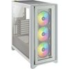 Corsair CC-9011205-WW iCUE 4000X RGB White Mid Tower Gaming Case - White USB 3.0 - EX DISPLAY REDUCED Image