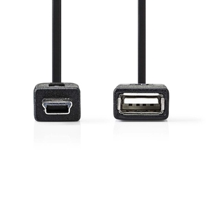 NEDIS NEDIS  USB 2.0 Mini 5-Pin Male to USB-A Female Straight 0.20 m