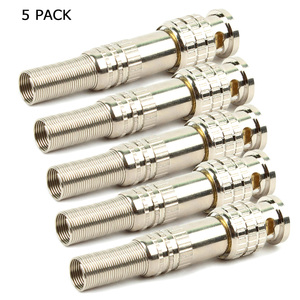 Generic Generic  BNC Twist On Plug Male Adapter For CCTV RG59 Coax Cable Spring Screw Converter  - 5 pack