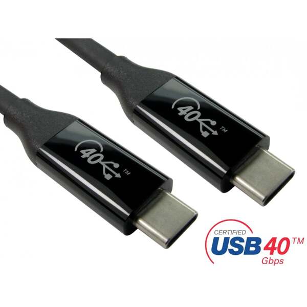 Generic 1M Certified USB4 40Gbps 100W USB Type C Cable - Retail Packaging