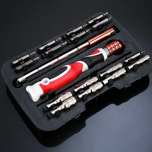 Splinktech Splinktech  19 Pcs Screwdriver Set Extension Tweezer Metric Bits Hex Socket Repairing Set