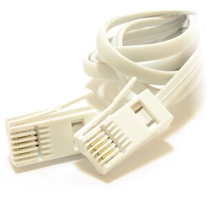 Generic Generic  5Meter BT Plug to 6 Wire Male BT Plug 6 Wire Telephone Cable Lead - White