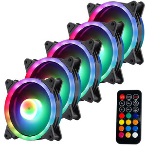 JEDEL JEDEL  5 Pack RGB Case Fans 120MM LED Cooling With HUB + Remote - SPECIAL OFFER