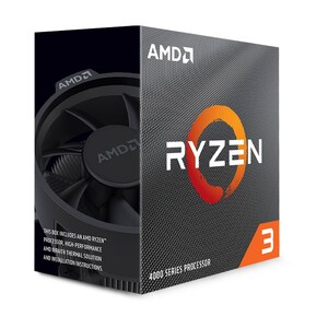 AMD AMD Ryzen 3 4100 3.8GHz 4 Core AM4 Socket Overclockable Processor with Wraith Steath cooler, Retail Boxed